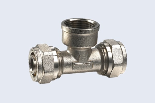 Té femelle en laiton nickelé avec raccords Pex N30161018